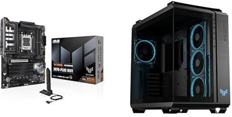 ASUS Carte mère TUF Gaming X870-PLUS WiFi + Boîtier TUF Gaming GT502 Horizon TG ARGB Black + Refroidissement ROG Strix LC III 360 ARGB LCD