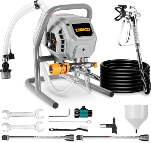 DEKO Pulverizador de Pintura 700 W: Equipo de pulverización sin Aire. Pistola eléctrica sin Aire de 1,2 l/min. Presión máxima de 2900 PSI. Incluye una Manguera de 7,5 Metros