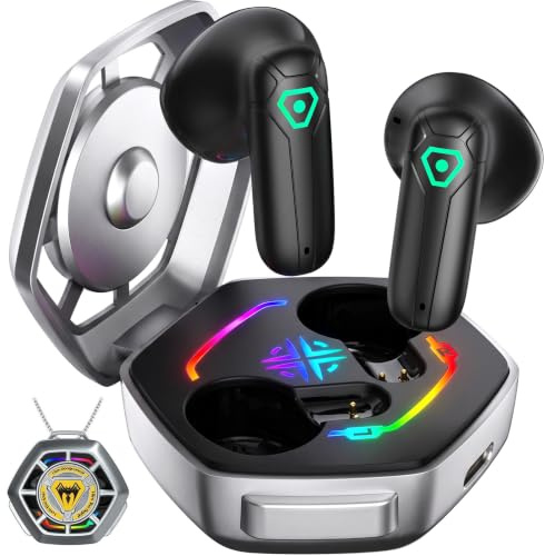 ANCwear Mecha LED Wireless Earbuds with Spin-Activated Light-Up Case | Bluetooth 5.3 earbuds with 13mm drivers, DIY stickers and USB-C charging for music, videos, calls, travel and everyday use
