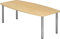 Bümö Konferenztisch oval 220x103 cm großer Besprechungstisch in Ahorn, Besprechungstisch mit Chromfüßen, Meetingtisch für 8 Personen, XXL-Tisch für Besprechungsraum & Meeting