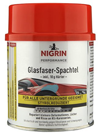 NIGRIN Performance Glasfaser-Spachtel, repariert kleinere Deformationen, Löcher und Risse, 500 g