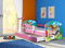 CLAMARO 'Fantasia Pink' 180 x 80 Kinderbett Set inkl. Matratze, Lattenrost und mit Bettkasten Schublade, mit verstellbarem Rausfallschutz und Kantenschutzleisten, Design: 34 Kleine Farm