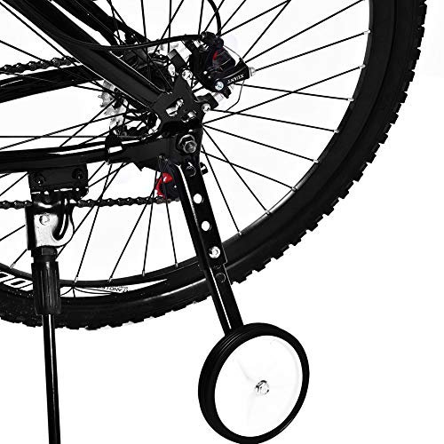 Trainingsräder für Kinderfahrräder Variable Geschwindigkeit Fahrradtrainingsräder Einstellbare Fahrradstabilisatoren für Kinderfahrräder 16 bis 22 (Schwarz)