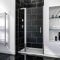 SIRHONA porte de douche pivotante 100 x 185 cm porte en niche, 6 mm verre securit avec étagère