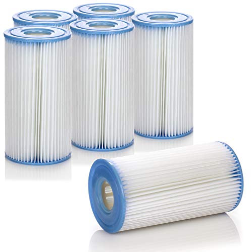com-four® 6X Cartucho de Filtro Tipo A - Filtro Universal para Bombas de Piscinas - Cartucho de Repuesto para 603, 604/G, 637R, 638R/G, 635T, 636T/G (Tipo A - 6 Piezas)