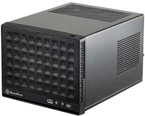 Silverstone SST-SG13B-C - Sugo Boîtier PC Cube Compact Mini-ITX, Panneau Frontal Mesh, connecteur USB Type C sur Le Port d'E/S, Noir