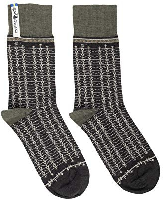 ÖJBRO VANTFABRIK Swedish made ankle high Socks of Soft Merino Wool for everyday use - Unisex (1 Pair), Ekshärad Sot, Large