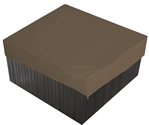 AMGJ Cubierta de Bañera de Hidromasaje Impermeable Cuadrada Cubierta de SPA Rectangular con una Bolsa de Almacenamiento 7 Tamaños a Elegir,Marrón,210x210x30cm