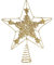 COM-FOUR® Deko Stern Weihnachten - Weihnachtsdekoration Stern aus Metall - Aufsteller Weihnachtsstern mit Glitzer - Goldfarbene Weihnachtsbaumspitze (goldfarben/28cm)