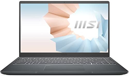 MSI Modern 14 14 Ultra Thin and Light Professional Laptop Intel Core i7-1195G7 Iris Xe 8GB 512GB NVMe SSD Win11 - Gray (B11MOU-1025)