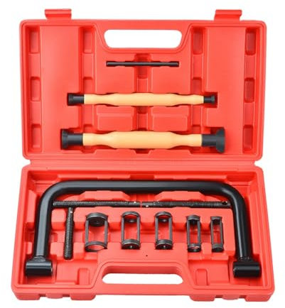 Prokomon 12Pcs Valve Spring Compressor with Valve Lapper Set Auto Compression C-Clamp Tool Service Kit with Valve Lapping Grinding Stick Tool for Motorcycle, ATV, Car, Small Engine Vehicle Equipment