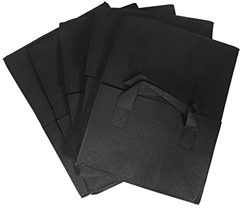 Dacvgog Paquete de 5 de Tela Levantada Jardín, Cuadrado Jardín Crecimiento Bolsa Vegetal Sembrando Bolsa Maceta Maceta Asas para Plantas, Verduras