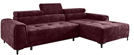 Mirjan24 Ecksofa Indrane Mini, Einstellbare Kopfstützen, Elektrische Sitztiefeneinstellung, Metallfüße, Sofa mit Schlaffunktion, L-Form Couch für Wohnzimmer (Monolith 69, Seite: Rechts)