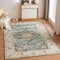 CHOSHOME Teppich Wohnzimmer Waschbarer Vintage Kurzflor Teppich Orientalisch Weiche Teppich für Schlafzimmer Boho Teppich rutschfest In und Outdoor Teppich 80x150CM Blau Waschbar in Waschmaschine