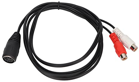 ciciglow DIN 7-polig auf 2-Kabel, 4,9 Fuß, Y-Splitter-Verbindungskabel, Sound-Adapterkabel für Tonanlage, Soundgerät, Elektronisches Keyboard