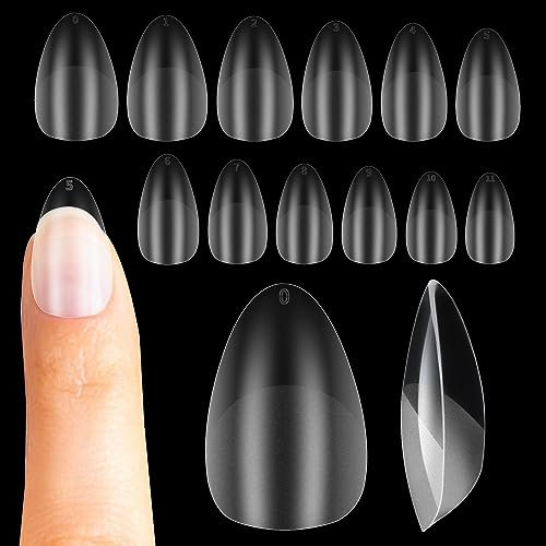 simarro 120Pcs Short Square Soft Gel Nail Tip Kit, Gel Full Cover Nail Tips for Nail Extensions Resin Clear Strong False Press on Nails