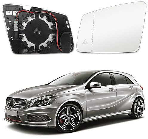 Spiegelglas Ersatz für Mercedes-Benz A B C E S-Class W176 W246 W204 W212 A207 C207 C216, Toter-Winkel-Spiegel Umkehrlinse Rückfahrglas Außenspiegel Asphärisch für C117 X156 C218 X218 X204 (Links)
