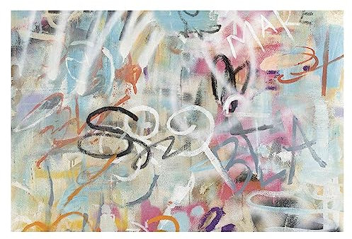 Bilderwelten Fototapete Jugendzimmer Graffiti Love in Pastell 290 x 432 cm Vlies-Tapete XXL Smart Wandtapete Wanddekoration Wohnzimmer Schlafzimmer
