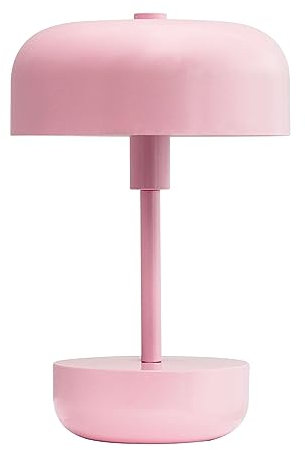 Dyberg Larsen Haipot Tischlampe Kabellos Rosa | LED Lampe Dänischen Design Wiederaufladbare | Schreibtischlampe ohne leuchtmittel | Nachttischlampe 8 Stunden Akkulaufzeit | LED Tischleuchte Kabellos