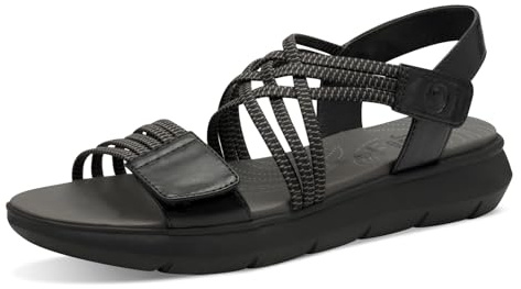 Jana Coshy Damen Sandalen flach mit Klettverschluss Vegan