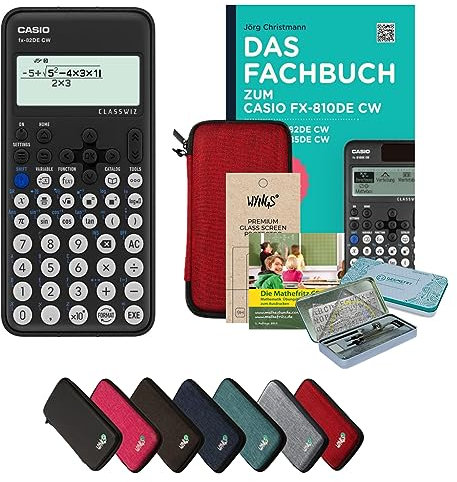 CALCUSO Streberpaket Rot mit Taschenrechner Casio FX-82DE CW