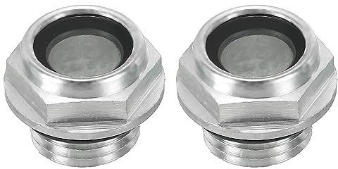PATIKIL Luftkompressor Ölschauglas 2 Stück Schauglas Kompressor M14*1,5 Außengewinde Aluminium Legierung Kompressor Öl Liquid Schauglas Spurweite Luftkompressor Ersatzteile mit O-ring
