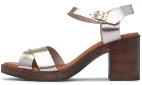 Hush Puppies Georgien Damen Sandalen mit Absatz, Gold, 41.5 EU