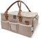 HOME FOR EACH - Diaper Caddy Organizer With Lid, Travel Essential, Newborn Must Haves, Car Caddy, Shower Gifts for Girls and Boys, Baby Bag and Stuff (Brown)