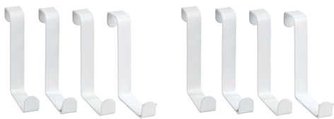 WENKO Türhaken 4er Set, Garderobenhaken für die Tür in Bad oder Küche, 7,6 x 1,2 x 6 cm, weiß matt (Packung mit 2)