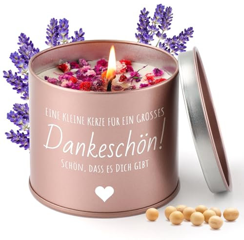 KAAYEE Dankeschön Geschenke Duftkerzen, 9oz Lavendel Kerze Danke Kleines Geschenke für Frauen, Thank You Weihnachtsgeschenke für Hebamme Beste Freundin, Abschiedsgeschenk Kollegen (Danke)
