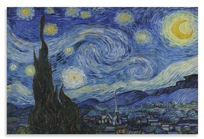 BACION Vincent Van Gogh The Starry Night Ölgemälde-Reproduktion, Art Print Poster Wall Decor Kunstdruck Poster Wand-Dekor