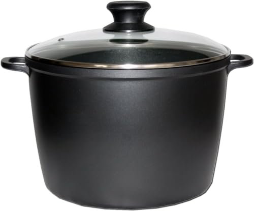 Topf Kochtopf, 10 Liter, Aluminiumlegierung, mit Antihaftbeschichtung, Schmortopf, D:28 cm, H: 20 cm, Schwarz