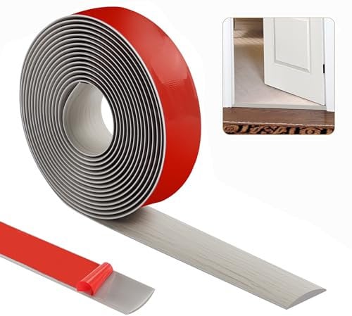 600cm×4cm Threshold Strip,Carpet Door Trim Stripstrips, Floor Transition Strips, Self Adhesive Floor Door Divider Strip, Flat Laminate Profile Flooring Edge Trim Strip(Grey Wood Grain)