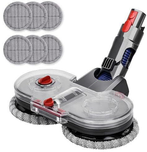 XQZMD Cabezal de mopa eléctrica para Dyson V12, motor de doble giro con 8 paquetes de almohadillas lavables, repuesto de fregona de tanque de agua de 150 ml para polvo (para V12)