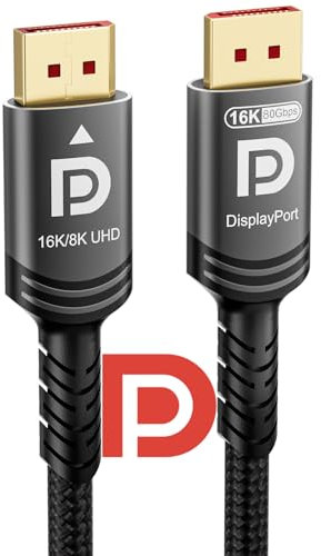 Ubluker 16k 8k DisplayPort 2.1 Kabel 80Gbps 3M, VESA-zertifiziert Ultra-high Bit Rate DP Kabel UHBR20 HDR10+ DSC1.2a 16k 60Hz 8k 120Hz 4k 240Hz 165Hz PC TV Ryzen7900 FreeSync G-Sync