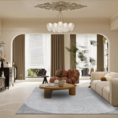 3D Effekt Teppich In-& Outdoor Teppich Balkon Terrasse Küchenteppich, moderner Teppich, Anthrazitgrau Wohnzimmer Schlafzimmer Teppich (Anthrazitgrau, 120 X 160 cm)