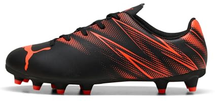 Puma ATTACANTO FG/AG JR, Unisex Fussballschuh, Puma Black-Glowing RED,