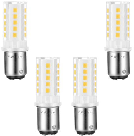 YW Licht Nähmaschinen LED Birne 5W 220-240V Warmweiß 3000K Glühlampe Equivalent 50W Halogenlampe Wasserdicht B15 Bajonett Doppelkontakt 500LM für Dunstabzugshaube Kronleuchter (4 Stück, Nicht Dimmbar)