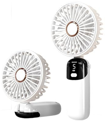 Ventilador de mano, mini ventilador portátil, ventilador de escritorio USB,pequeño ventilador de bolsillo de 5 velocidades con base, ventilador de pulverización para el hogar, oficina, viajes