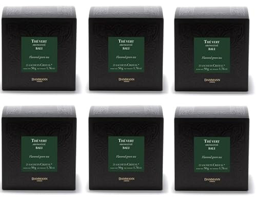 DAMMANN FRERES - THÉ VERT BALI BOITE - 25 SACHETS CRISTAL - LOT DE 6