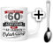 Geburtstag Geschenk 60 Tasse mit Löffel | Geschenk zum 60. Geburtstag | Ich Bin Nicht 60 | Geburtstag 60 Geschenkideen Scherzartikel Lustig Keramik 330ml (Zum 60. Geburtstag + Löffel)