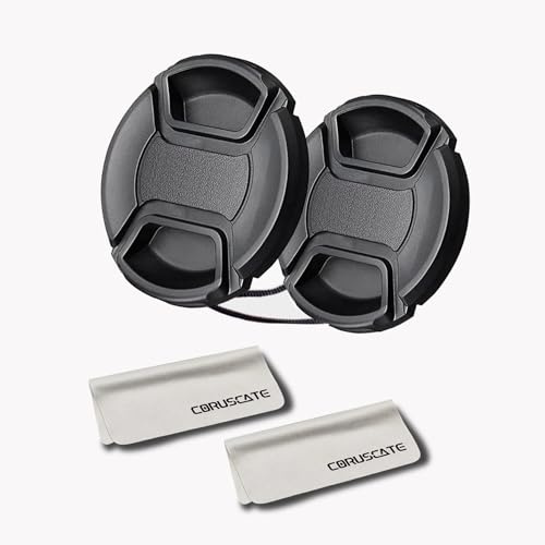 2 Piezas de 55mm Tapa de Objetivo Quitar la Cubierta + 2 paños de Limpieza de Objetivo compatibles con Todas Las Marcas de 55mm con Objetivos de cámara.55mm Objektivdeckel Abdeckung