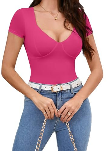 BEINF Body Donna Sexy Scollo V Profondo Manica Corta Dimagrante Uscire Perizoma Bodysuit Tops