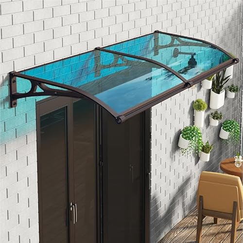 XRDSHY Vordach für Haustür mit Seitenteil Rinne Aluminium Metallgestell,üBerdachung HaustüR Mit Seitenteil Regenrinne,für DraußEn Terrasse,Balkon,Garten,Hauseingang, Grün-80x200cm/15.75''x78.74''