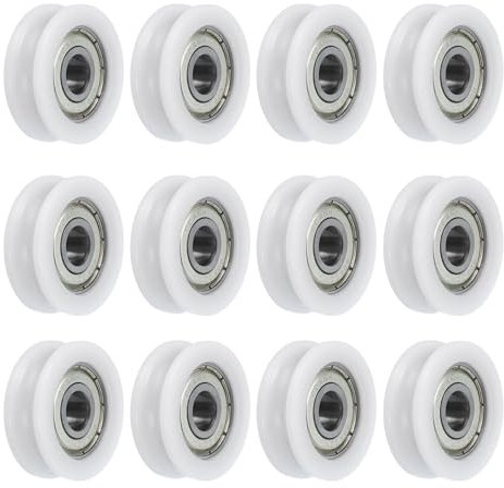 QUARKZMAN 12 Stück U608ZZ Nylon-Riemenscheibe U-Nut Kugellager 8x30x10mm U-Nut Rollenrad (GCr15) Chromstahl-Lager, ABEC3