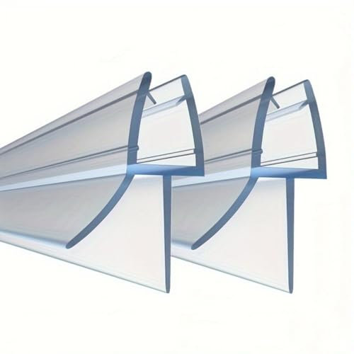 Lot de 2 joints de bas de porte de douche sans cadre de 50 cm de long - Facile à installer - Anti-fuite - Flexible - En verre - Joint d'étanchéité pour porte de douche jusqu'à 17 mm d'écart
