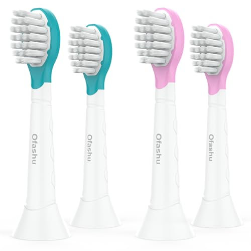 Ersatzbürsten für Kinder Kompatibel mit Philips Sonicare, Aufsteckbürsten für elektrische Zahnbürste, 4 Stück, für Kinder ab 3-5 Jahre