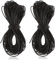 Lot de 2 rouleaux de cordon en cuir noir - 7 m x 1 mm - Pour chaînes - Résistant à la déchirure - Classique - Bricolage - Cordon rond en cuir synthétique - Pour bricolage, bracelet, collier, bijoux,