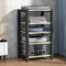 Yoeoefuo HiFi-Rack Druckerregal Plattenregal 4/5-stufige Audio-Rack-Tower HiFi-Möbelsystem Phonoschrank Mit Verstellbarem Einlegeboden Wohnzimmer-Rack HiFi-Station Lagerregal(Style 1,100x50x60cm)