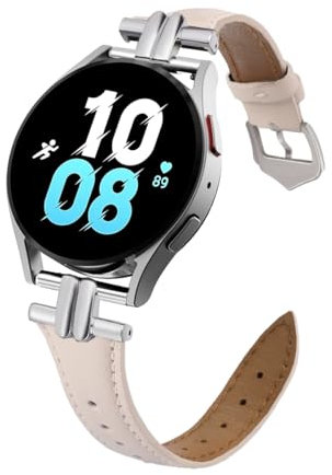 GOBY Cuir Bracelet Compatible avec Samsung Galaxy Watch 7/4/6/5 40mm 44mm, Watch 6/4 Classic 43mm 47mm 42mm 46mm, 5 Pro 45mm Femme, 20mm Bracelet Remplacement Cuir (Z-ROSE)